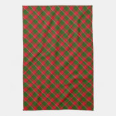 Rood en groen geruit Kerstmis Theedoek (Verticaal)
