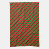 Rood en groen geruit Kerstmis Theedoek (Verticaal)