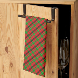 Rood en groen geruit Kerstmis Theedoek