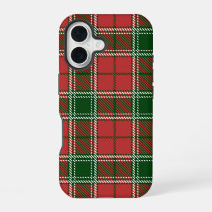 Rood en groen geruit kerstpatroon iPhone 16 hoesje
