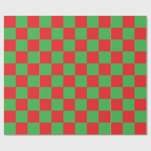 Rood en groen geruit ontwerp cadeaupapier