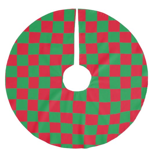Rood en Groen geruit patroon Kerstboom Rok (Voorkant)
