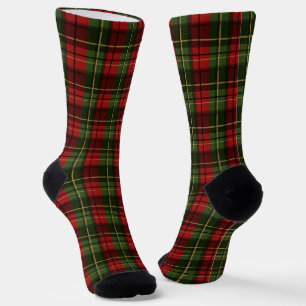 Rood en groen geruit tartan feestelijk patroon sokken