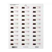 Rood en groen geruite kerstbomen feestelijk etiket (Full Sheet)