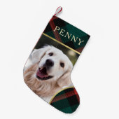 Rood en groen geruite traditie kerst kleine kerstsok (Voorkant (Hangend))