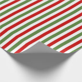 Rood en groen gestreept cadeaupapier (Hoek)