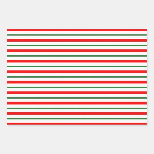 Rood en groen gestreept hart Vrolijk kerstfeest Inpakpapier Vel (Voorkant)