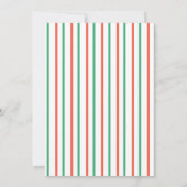 Rood en groen gestreept kerstdinerfeest kaart (Achterkant)