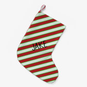 Rood en groen gestreept patroon kleine kerstsok (Voorkant (Hangend))