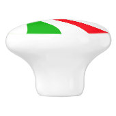 Rood en Groen Gestreept Pepermunt Snoep Swirl Keramische Knop (Zijkant)