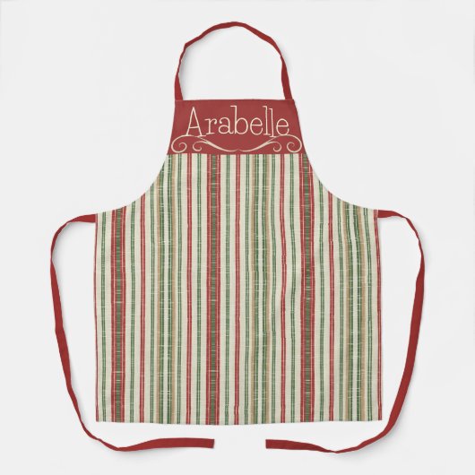 Rood en groen gestreept Schort ontwerp (Voorkant)