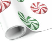 Rood en groen gestreept Snoepjes met schitterende  Cadeaupapier (Rol Hoek)
