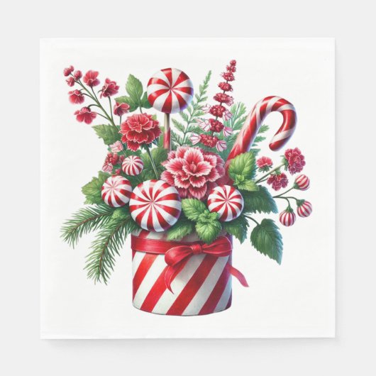 ROOD EN GROEN GESTREEPTE KERSTKERS SERVET (Voorkant)