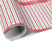 Rood en groen gestreepte Kerstmis Cadeaupapier (Rol Hoek)