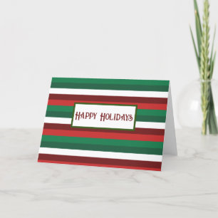 Rood en Groen Gestreepte Kerstmis Kaart
