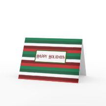 Rood en Groen Gestreepte Kerstmis Kaart