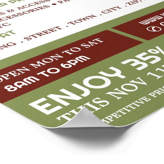 Rood en groen gewas, winkeltje met tinten, Garnenw Poster (Hoek)