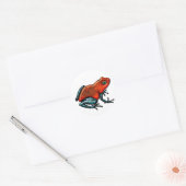 Rood en Groen Giftige Dart Kikker Ronde Sticker (Envelop)