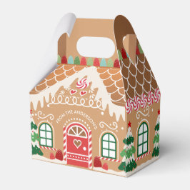 Rood en Groen Gingerbread Huis Favor Box Bedankdoosjes