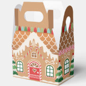 Rood en Groen Gingerbread Huis GROTE Favor Box Bedankdoosjes (Open)