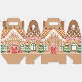Rood en Groen Gingerbread Huis GROTE Favor Box Bedankdoosjes (Ongevouwen)