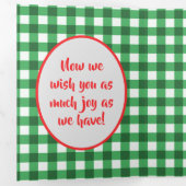 Rood en groen Gingham Foto baby's eerste Kerstmis Drieluik Wenskaart (Binnenzijde eerst)