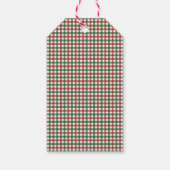 Rood en groen Gingham Kerstmis Cadeaulabel (Achterkant)
