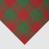 Rood en Groen Gingham Patroon Weefseldocument Tissuepapier (Detail)