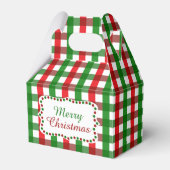 Rood en groen Gingham Pattern Kerstmis Bedankdoosjes (Voorkant Zijde)