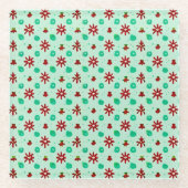  rood en groen glazen onderzetter (Voorkant)