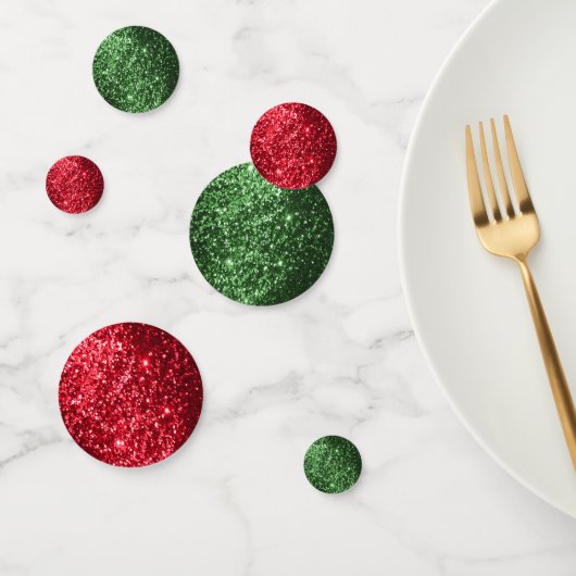 Rood en groen glitter confetti (Groep)