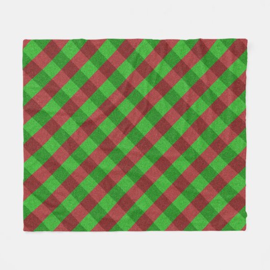 Rood- en Groen Glitter Fleece Deken (Voorkant (Horizontaal))