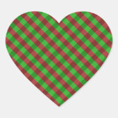 Rood- en Groen Glitter Hart Sticker (Voorkant)
