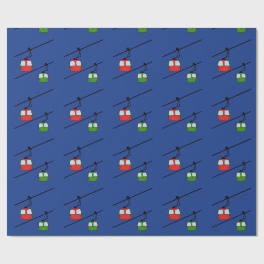 Rood en groen gondels inpakpapier (Vlak)