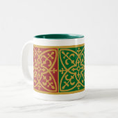 Rood en Groen Gotisch Vakantie Koffie Mok (Voorkant links)