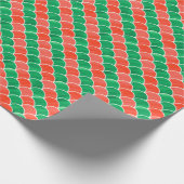 Rood en Groen Gouache Patroon Cadeaupapier (Hoek)