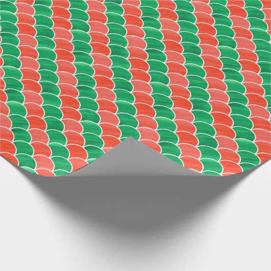 Rood en Groen Gouache Patroon Cadeaupapier (Hoek)