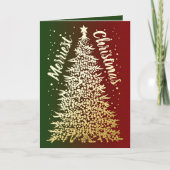 Rood en Groen Gradiënt Merriest Kerstboom Feestdagen Kaart (Voorkant)