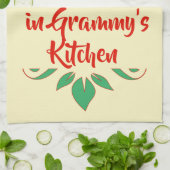 Rood- en Groen Grammy's Keuken Typografie Design Theedoek (Gevouwen)