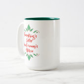 Rood- en Groen Grammy's Keuken Typografie Design Tweekleurige Koffiemok (Voorkant links)