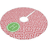 Rood en Groen Grieks Sleutel Monogram Kerstboom Rok (Gekanteld)