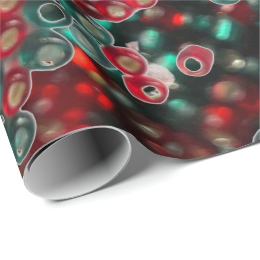 Rood en groen grote kralen cadeaupapier (Rol Hoek)