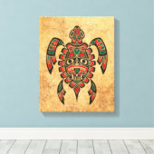 Rood en Groen Haida Spirit Zee Schildpad Canvas Afdruk (Insitu (Houten vloer))