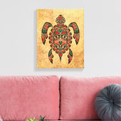 Rood en Groen Haida Spirit Zee Schildpad Canvas Afdruk (Insitu (Woonkamer))