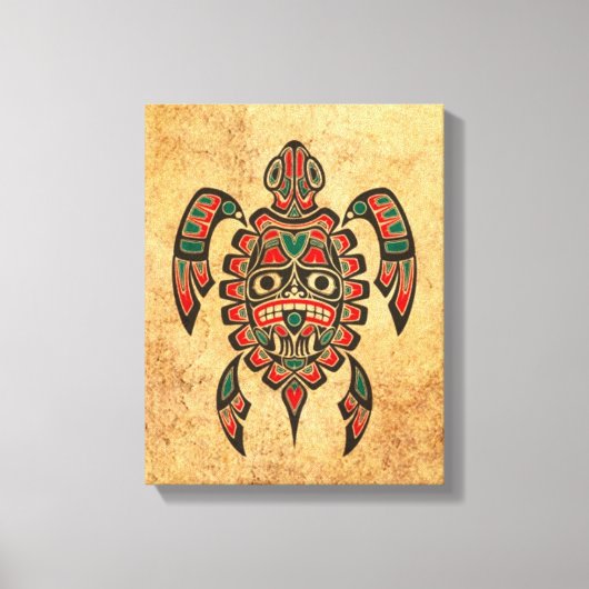 Rood en Groen Haida Spirit Zee Schildpad Canvas Afdruk (Voorkant)