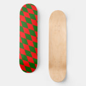 Rood en groen harlekijn geruit ontwerp persoonlijk skateboard (Voorkant)