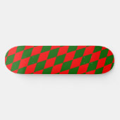 Rood en groen harlekijn geruit ontwerp persoonlijk skateboard (Horizontaal)