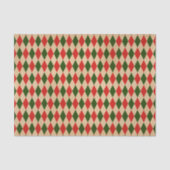 rood en groen Harlequin Patroon Tissuepapier (Voorkant)