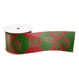 Rood- en Groen Heart-lint Satijnen Lint