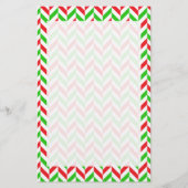 Rood en groen herringbone Pattern Kerstmis Briefpapier (Voorkant)